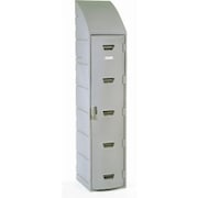 Remcon Plastics Remco Plastics Single Tier Plastic Locker, 15"Wx18"Dx73"H, Gray, Assembled 15501560001027